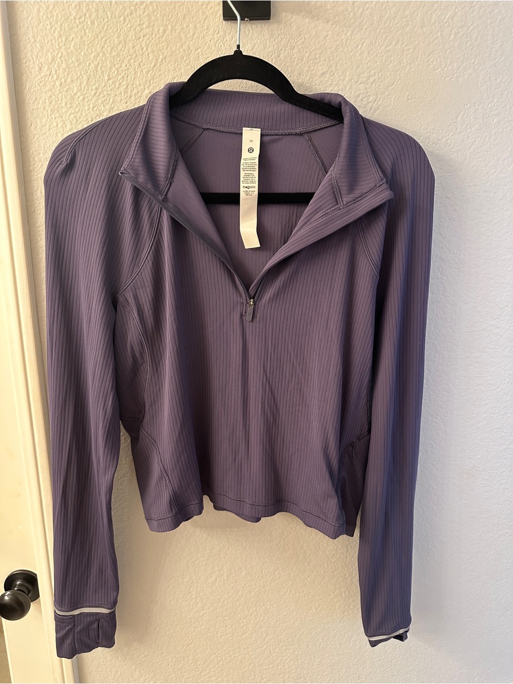 lululemon athletica Lavender Ribbed Quarter-Zip Pullover